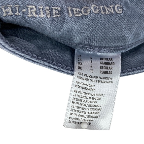 AMERICAN EAGLE Jeans Stretch Hi Rise Jegging Distressed Denim Gray - Picture 7 of 8